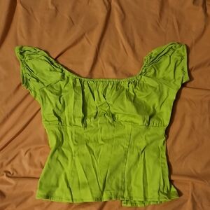 Pinup Couture Lime Green Blouse